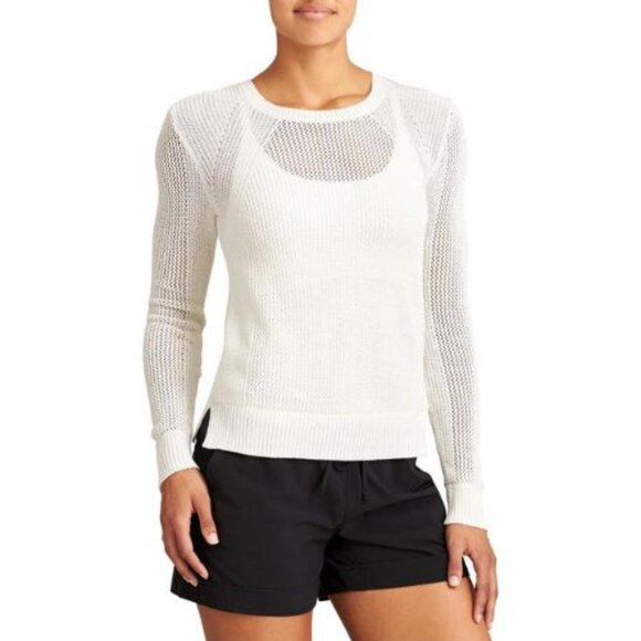 Athleta Open Knit Mesh Pullover Sweater - Picture 1 of 8